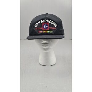VTG U.S. ARMY 82nd  AIRBORNE VIETNAM VETERAN Military Ball Snapback Blk Hat Cap